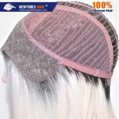 Custom Ladies Elastic Net Insert Machine-Made Weft and Lace Front Wig