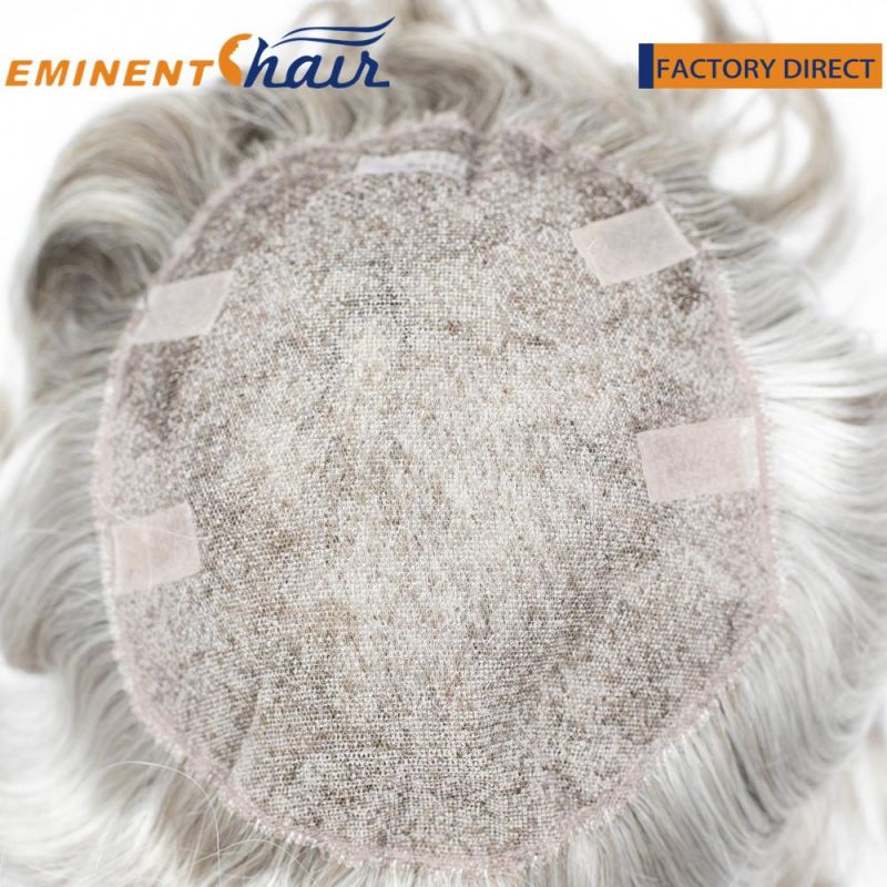 Synthetic Grey Hair Replacement for Men Full Lace Toupee