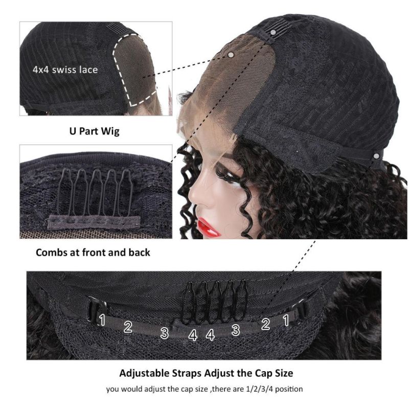 Wholesale Afro Kinky Jerry Curly Front Full Lace Human Hair Wig, Natural Black Long Curly Brazilian Hair Lace Wig for Black Women