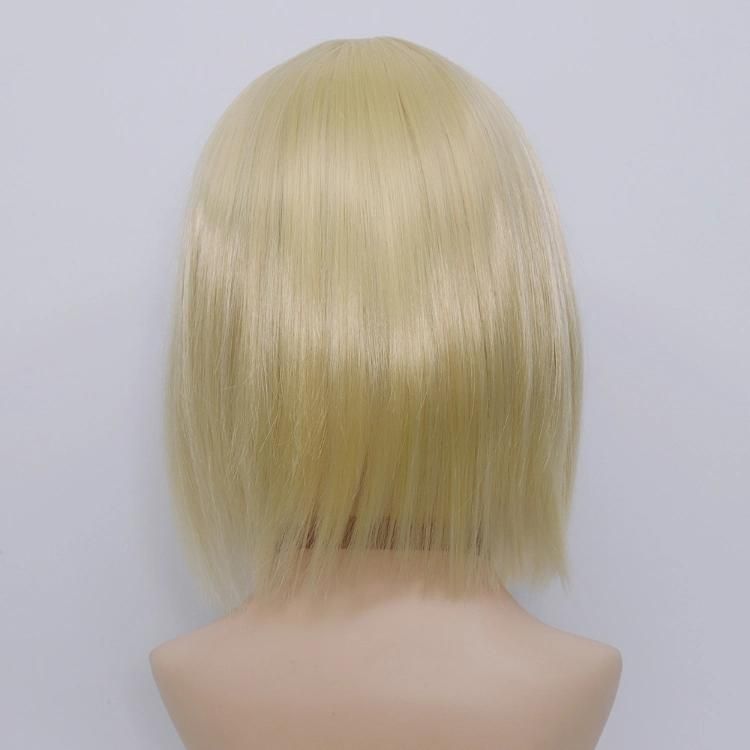 Factory Wholesale 12 Inch Short Synthetic Wig Bob Ash Blond Shorts Wig