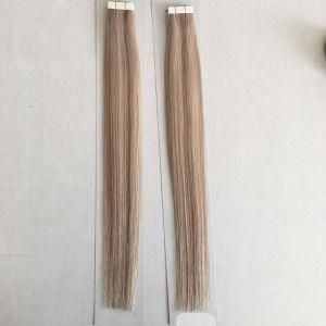 P18/60# Silky Straight Us PU Tape Skin Weft Virgin Remy Human Hair Extensions