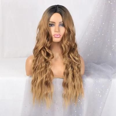 26inch Ombre Brown Synthetic Hair Long Water Wave Wigs for Women