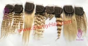 Brazilian Human Remy Hair Ombre Two Tone Lace Closure