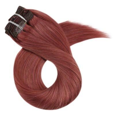 Clip in Hair Extensions 10-24 Inch Machine Remy Human Hair Brazilian Doule Weft Full Head Set Straight 7PCS 100g (10Inch Color 35)