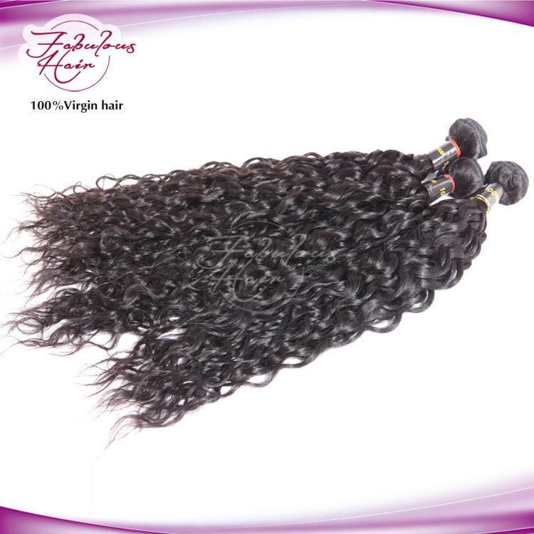 Double Wefts Unprocessed Natural Wave 1b# Color Human Hair Weaving