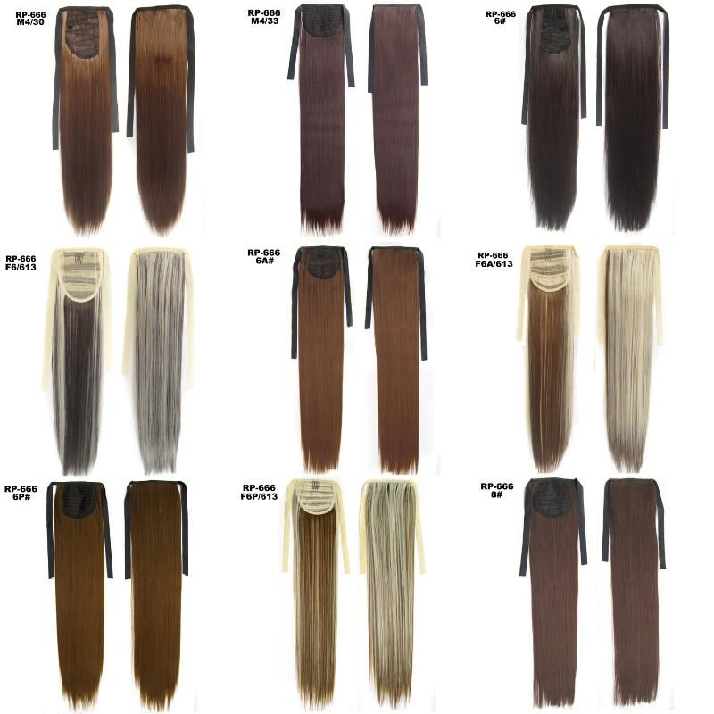 Ribbon Synthetic Silky Straight Tie up Ponytail Clip in Hair Extension