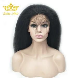 Natural Black Kinky Straight Lace Front/Full Lace Wig of 100% Human Remy Hair