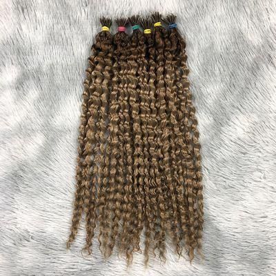 12A Virgin Brazilian 100% Human Hair Kinky Curly Nano Rings Extensions #Brown