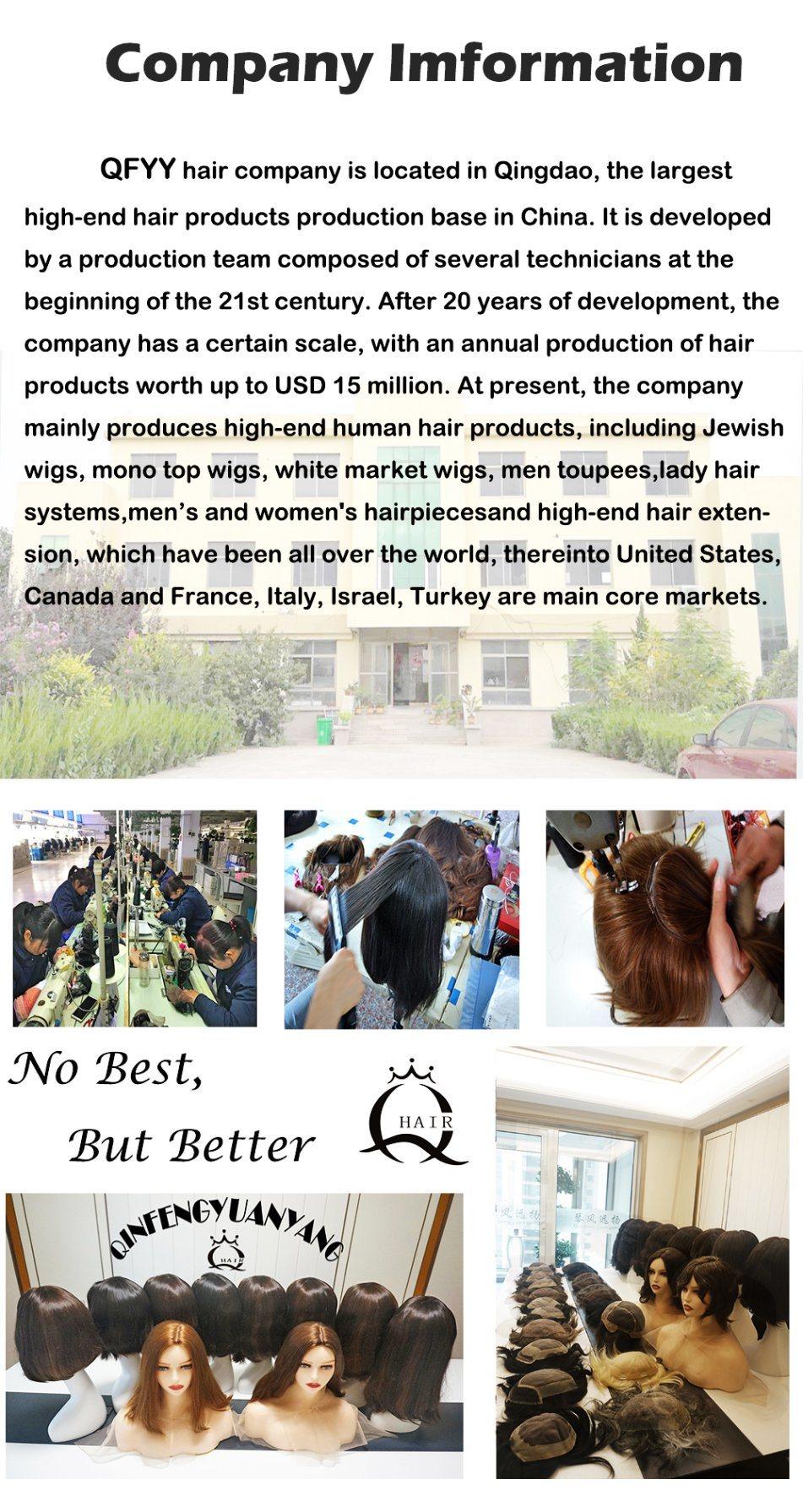 Manufacturer Soft European Human Hair Skin Top Jewish Kosher Wig Womens Topper China Wholesale Wigs Perruque Hair Piece Silk Top Wig