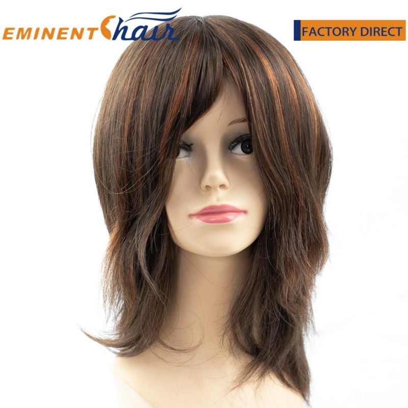 French Lace with PU Coating Wig Full Cap Hair System with Spot Highlights Eminent Hair