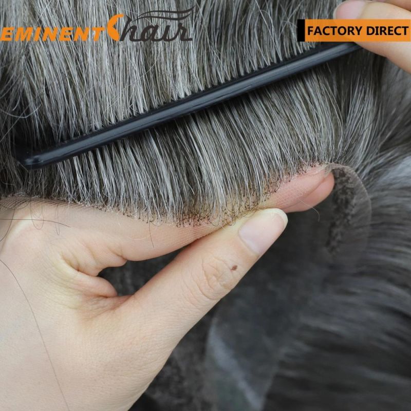 Human Hair Custom Made Men′s Hair Replacement System