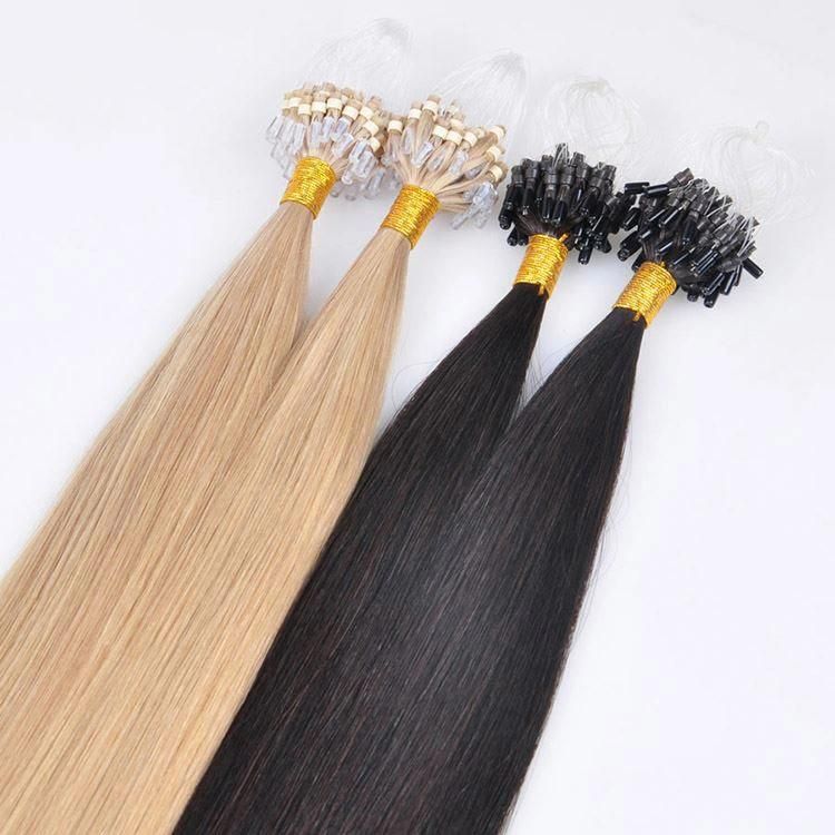 100% Human Hair Micro Link Hair Extensions Straight Wholesale Hair Extension.