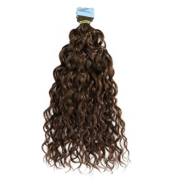 100 Raw Cuticle Aligned Deep Wave Tape in Hair Extensions 100% Human Hair