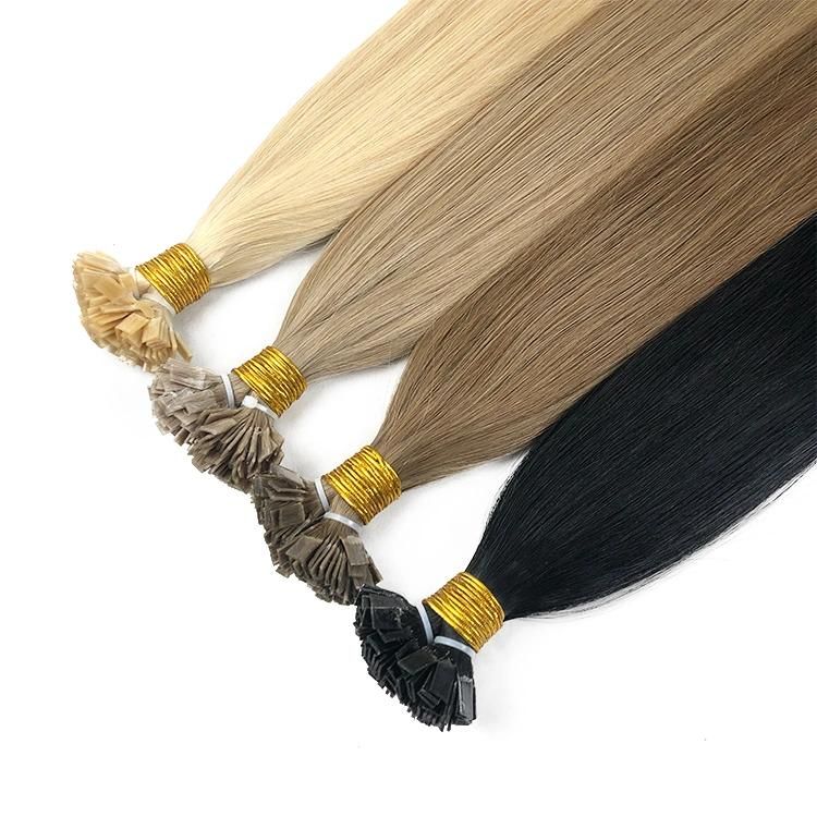 Factory Full Cuticle Think Raw Remy Material Keratin Flat Tip Human Hair Extension