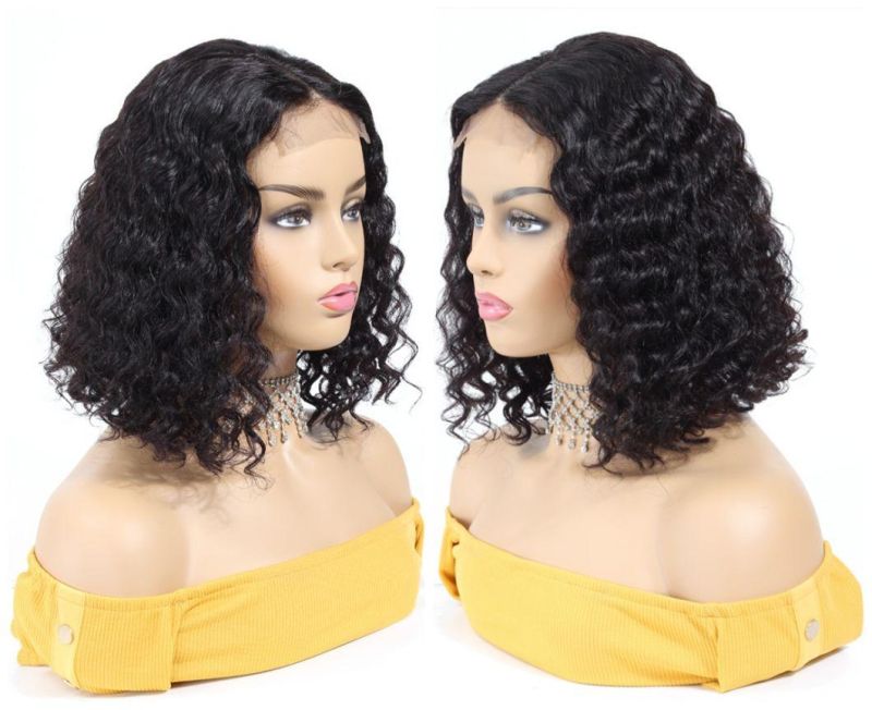 Sample Available Deep Curly Brazilian Hair Wig Deep Wave Human Hair Lace Frontal Wig