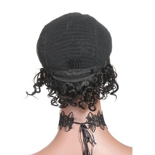 Remy Curly Bob Front Lace Wig Pre Plucked Hairline for Black Women