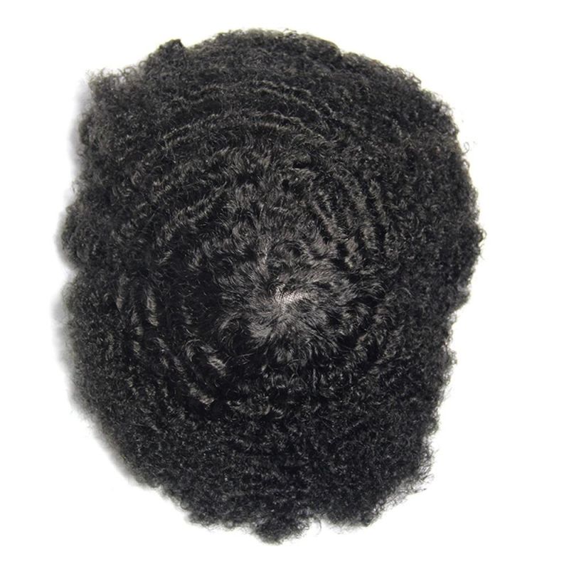 Kbeth Afro Curly Toupee for Black Men 100% Human Hair Mens Wigs 2021 Fashion Full Lace Virgin Brazilian Hair Replacement for Men Lace with Poly Toupees