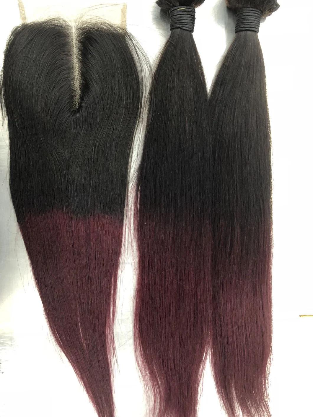 Cheap Hair Bundles 30 Inches Free Shipping, Color Hair Bundles, Ombre Straight Hair Bundles with Closure