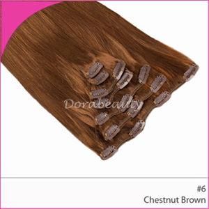 Wholesale 100% Real Natural Virgin Best Seamless Human Hair Clip in Hair Extension