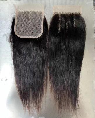 10A Virgin Hair Narural Wavy Closure 4X4 3 Prt Closures Bulk