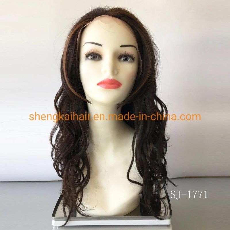 China Wholesale Good Quality Handtied Heat Resistant Futura Synthetic Lace Front Wigs 594