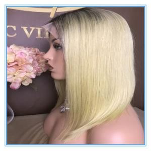 Top Quality Hot Sales #1b/Yellow Color Bob Human Hair Lace Wigs with Factory Price Wig-025