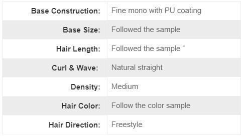 Lw1066 Fine Mono with PU Coating All Around Durable Hair Replacement Systems
