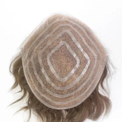 Super Fine Siwss Lace Nautral Human Hair Men Toupee