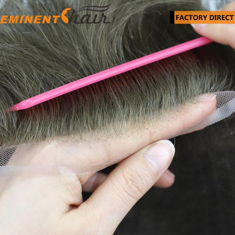 Stock Lace Human Hair Men′s Toupee