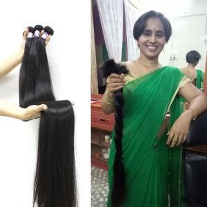Remy 40 Inch Long Virgin Raw Cuticle Aligned Indian Natural Temple Hair Extension Bundle