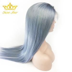 100% Brazilian Human Remy Hair Lace/Full Lace Wig for All Color Sliver Gray