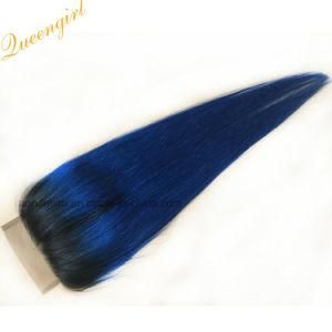 Customized Hair Products Straight 100% Remy Indian Hair Ombre Color Lace Top Closure