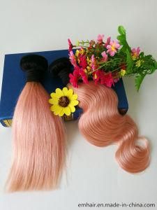 Two Tone Real Hair T1b Pink Virgin Hair Human Hair Bundles