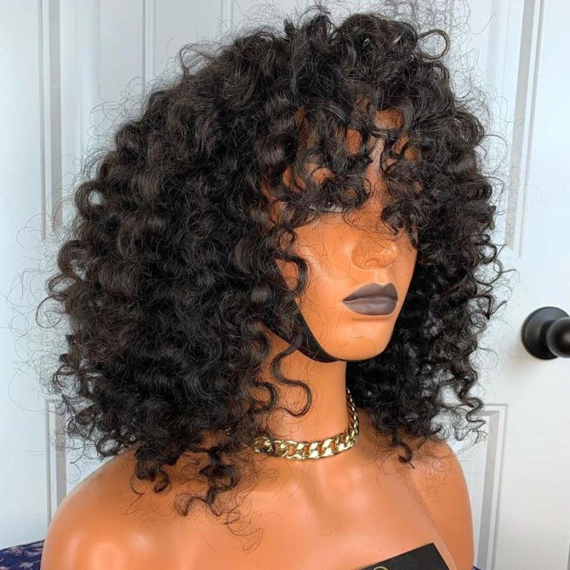 Kbeth Machine Made Wig for Black Women Glueless V Part Jerry Curl Wig Human Hair Peruvian U Part Raw Hair Vendors Wholesale