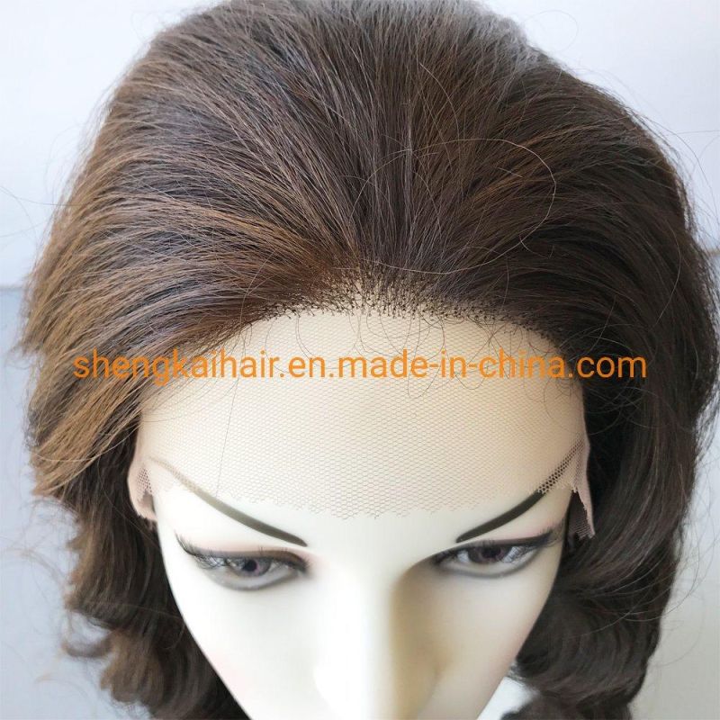 Wholesale Good Quality Handtied Heat Resistant Synthetic Fiber Curly Lace Front Wigs with Baby Hair 600