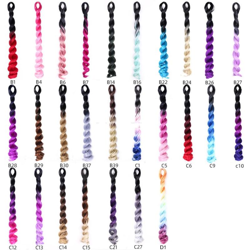 20inch Synthetic Fiber Jumbo Crochet Braids Deep Wave Hair Ombre Braiding Hair Extensions