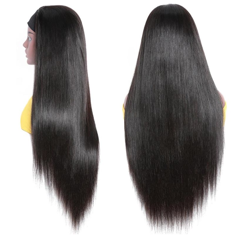 Kbeth Headband Women Wig 2022 Fashion No Lace Machine Made 22 Inch Straight Remy Long Human Hair Wigs for Ladies From Factory Cheap Price Wholesale