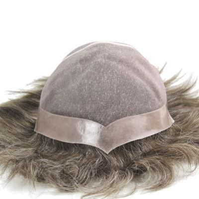 Fine Mono Base with Npu Perimeter Men&prime;s Hairpiece