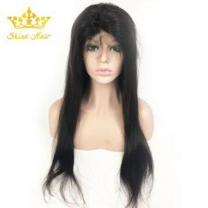100% Brazilian Human Hair of Full Lace Wig Straight in 1b Color