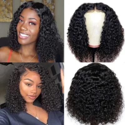 Short Bob Wigs 4X4 Lace Closure Wigs Brazilian Curly Wave Lace Front Wigs