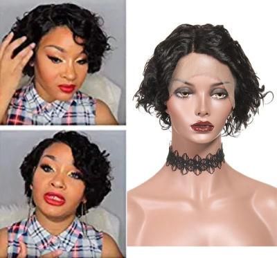 Remy Curly Bob Front Lace Wig Pre Plucked Hairline for Black Women