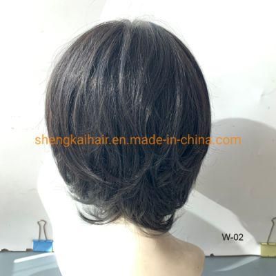 China Wholesale Good Quality Handtied Human Hair Synthetic Heat Resistant Female Wigs 571