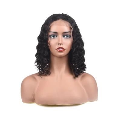 Deep Wave Lace Front Human Hair Short Bob Wigs