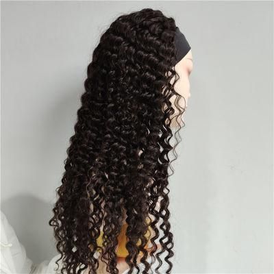 Wholesale 100% Mink Remy Cuticle Aligned Deep Wave Brazilian Headband Wig Human Hair Wigs for Black Women