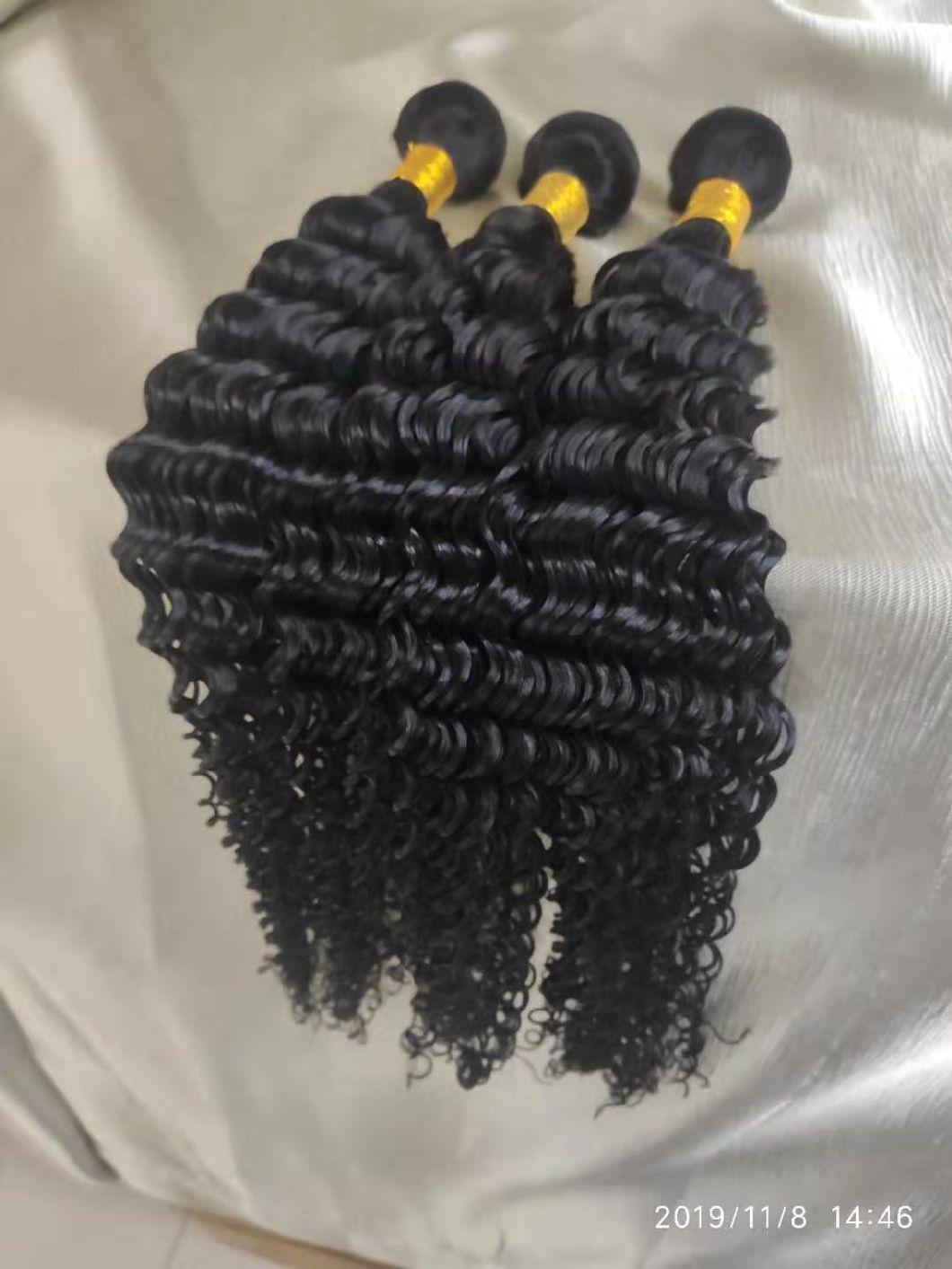 High Quality Wholesale Raw Unprocessed Cuticle Aligned Deep Wave Indian Human Virgin Hair Bundles