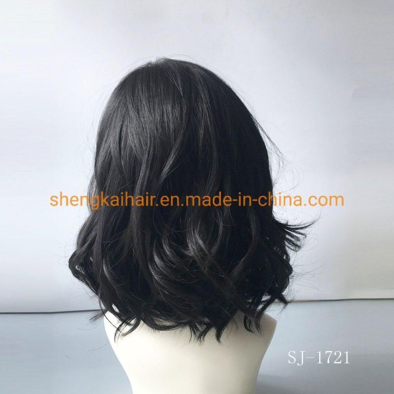 Human Hair Synthetic Hair Mix Kanekalon Monofilament Synthetic Hair Wigs