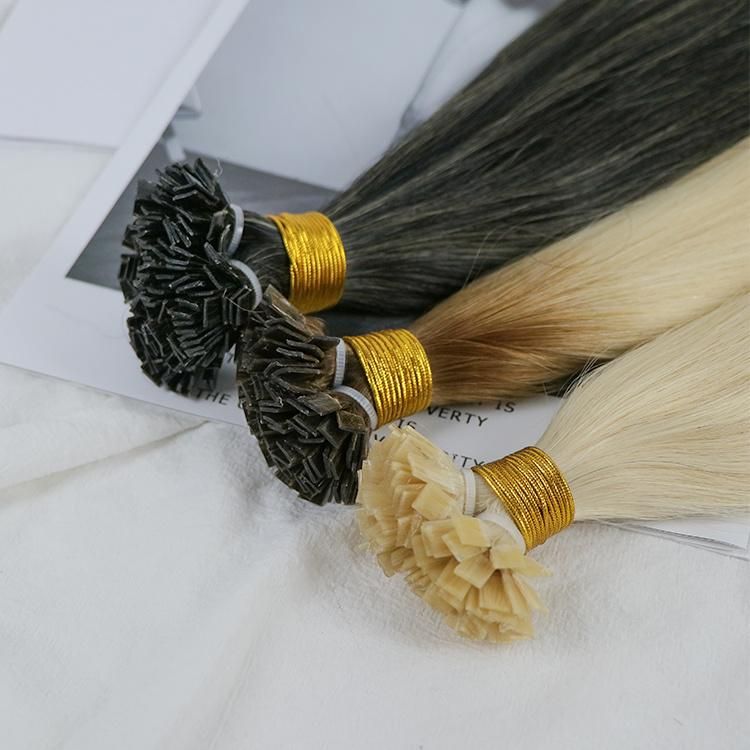 Cheap Thick End Raw Human Hair Remy Virgin Flat Tip Hair Extensions