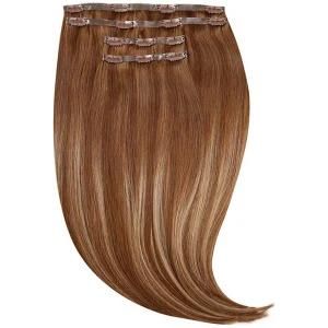 18&quot; PU Clip in Remy-Human-Hair-Extensions Piano-Ombre Color #30/24/33 Silk-Straight 4PCS
