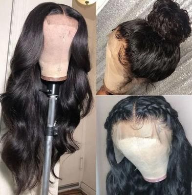 20in 180 Density Black Silky Body Wave Transparent HD Full 360 Lace Caucasian Human Hair Wigs