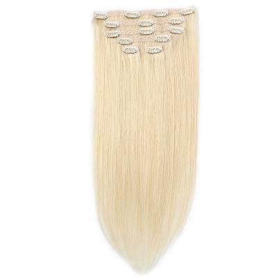 Remy Human Hair Blonde Color Clips in Hair Extensions
